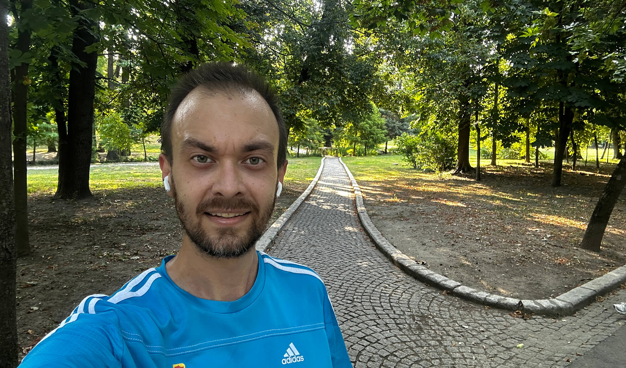 David after running a half-marathon